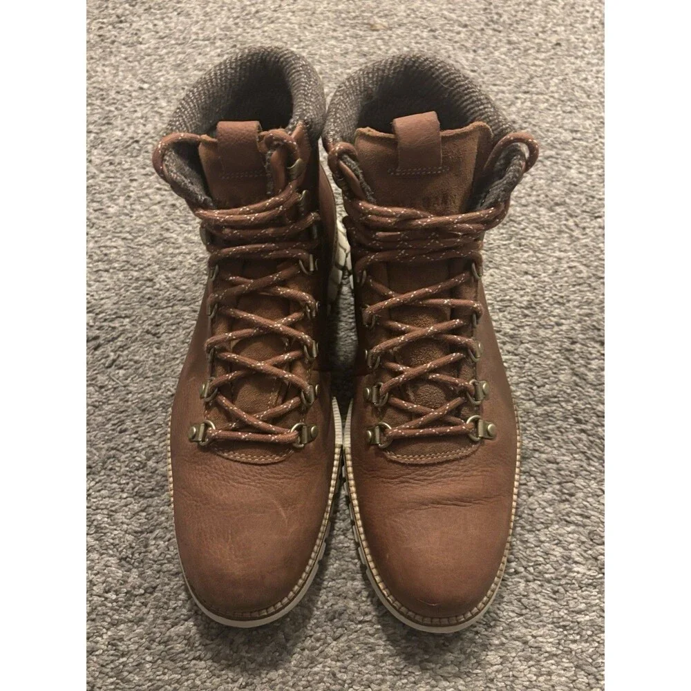 Cole Haan Mens Zerogrand Hiker Boot Size 10 M Water Resistant Tan Leather LaceUp
